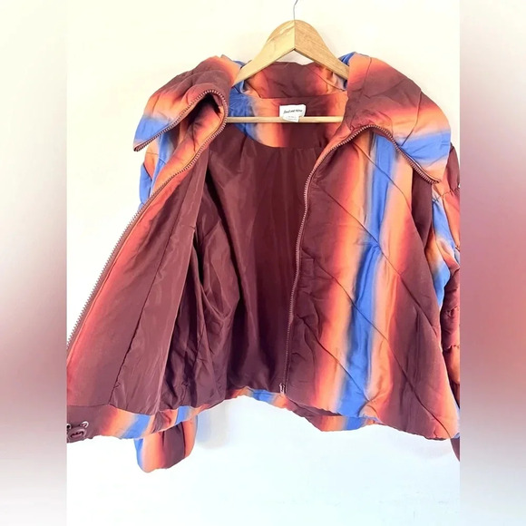 Find Me Now Aurora Puffer Copper Gradient Zip- Up Boxy Tencel Jacket Size XL/XXL - Picture 5 of 16